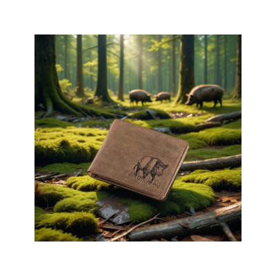 Kožená PENĚŽENKA  DIVOČÁK, hnědá