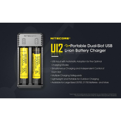 NITECORE UI2 Inteligentní nabíječ s USB zdrojovým kabelem pro 2x Li-Ion,IMR akumulátory