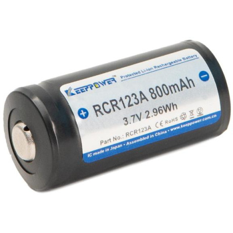 Dobíjecí baterie Keeppower RCR123A 800 mAh (Li-Ion) s ochranou
