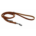 Přepínací vodítko z maštěné kůže ZUBR v hnědé barvě.