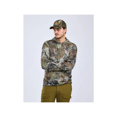 Pružná mikina s kapucí z lehkého, prodyšného materiálu s rychleschnoucími vlastnostmi. Ideální pro šoulačku, kdy potřebujete jak