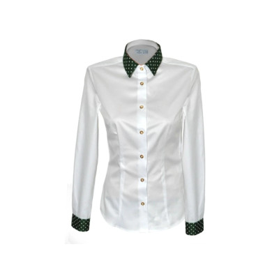 Dámská halenka s dlouhým rukávem ze 100% bavlny v saténovém provedení.