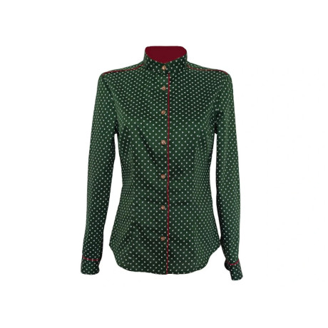 Dámská halenka s dlouhým rukávem ze 100% bavlny v saténovém provedení.