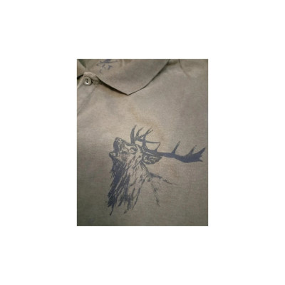 Polokošile s nenápadným potiskem z materiálu 100% bavlna. Barva tmavě zelená.