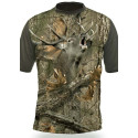 Myslivecké tričko kr. rukáv Jelen 3D b. Dub