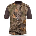 Myslivecké tričko kr. rukáv Srnec 3D b. Kamufláž