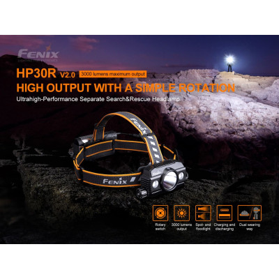 Nabíjecí LED čelovka Fenix HP30R V2.0